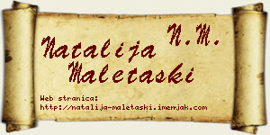 Natalija Maletaški vizit kartica